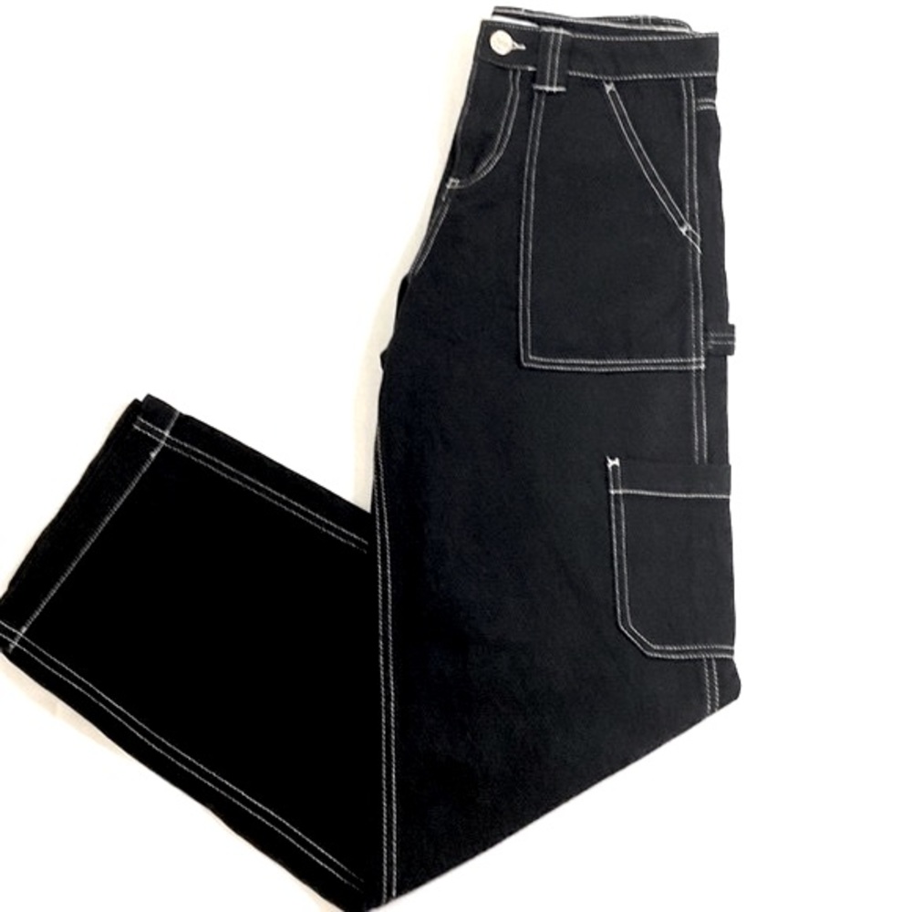 Garage Black Cotton Cargo Pants